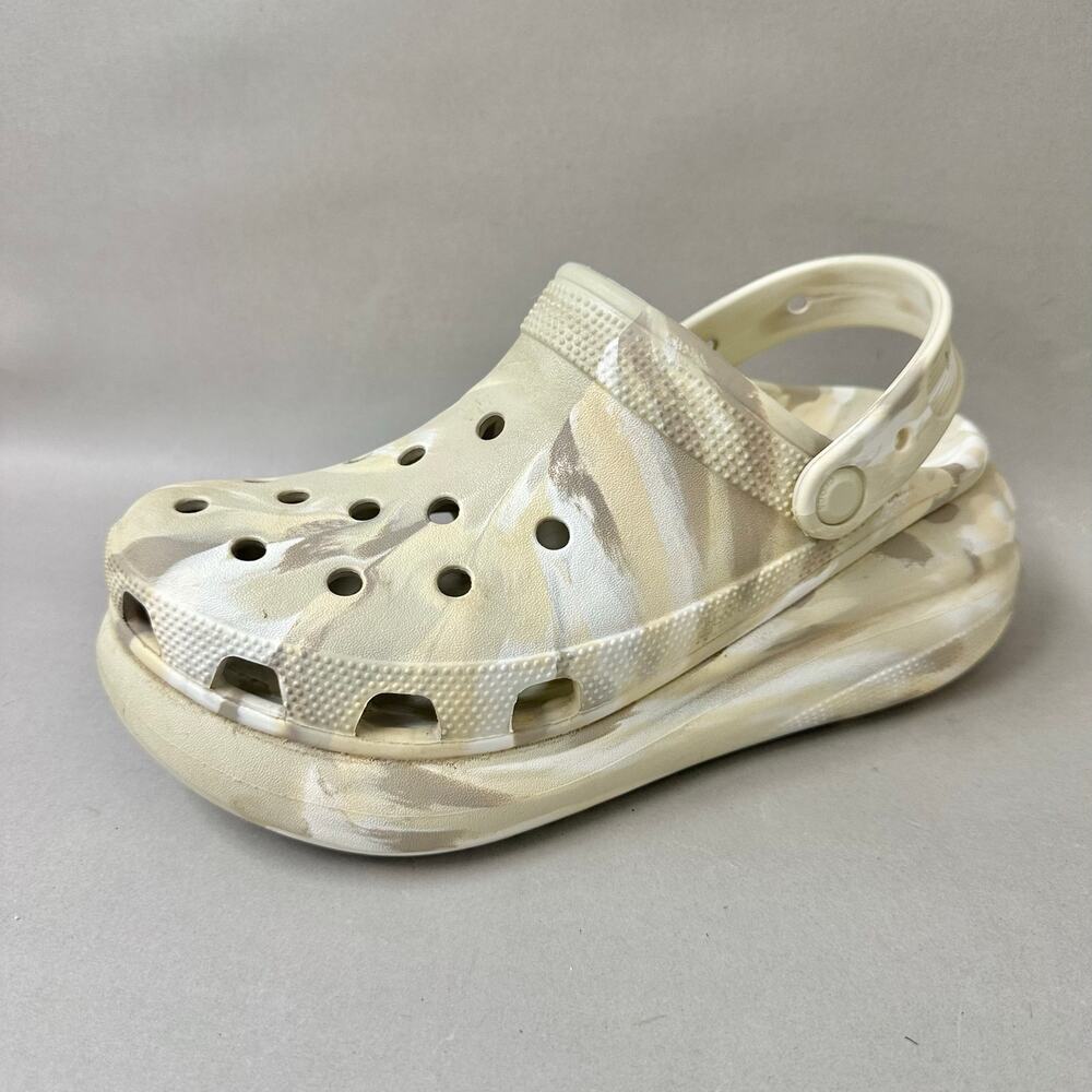 Crocs Classic Crush Platform‎ Clog Marbled in Ivory women's size 9 mens 7